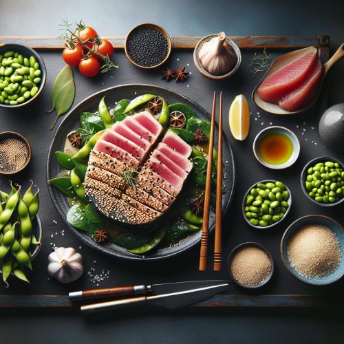 Easy and Delicious Sesame-Seared Tuna with Edamame Recipe: The Perfect Fusion of Flavors!