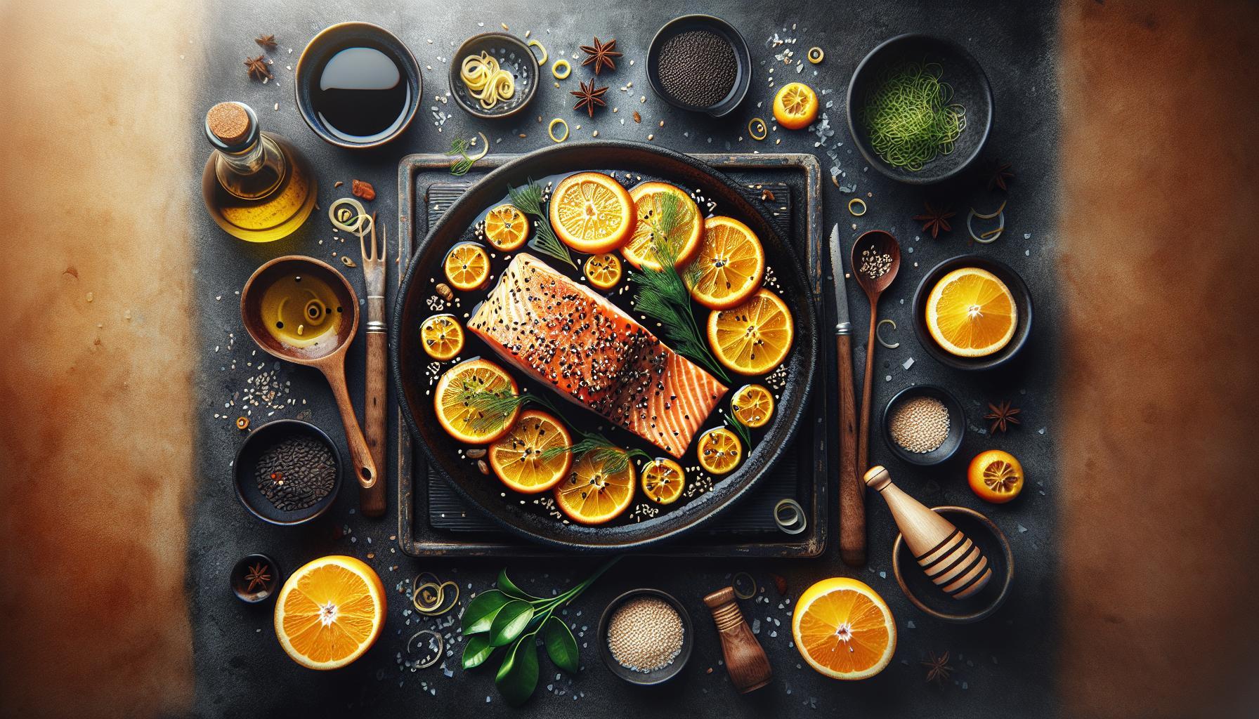 Sweet & Tangy Orange-Glazed Salmon with Toasted Sesame Seeds: A Seafood Delight!