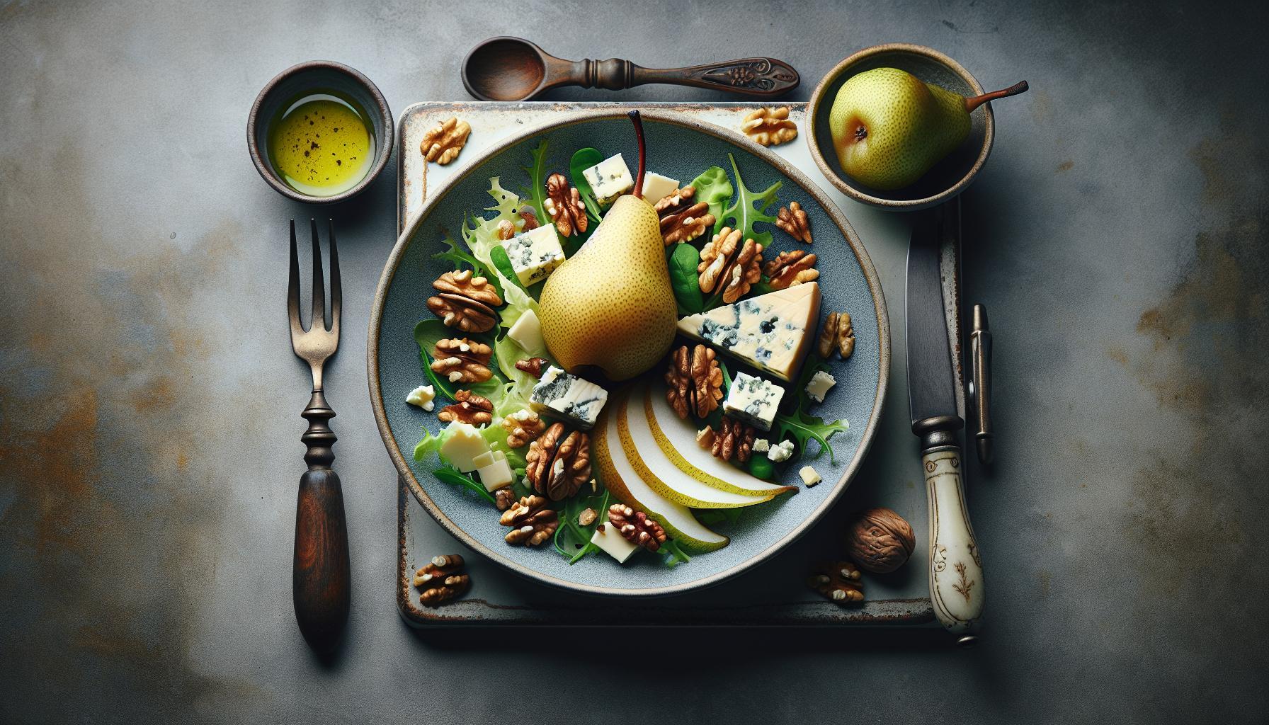 Savory Pear and Roquefort Salad with Crunchy Walnuts: A Flavorful Twist to Your Regular Greens